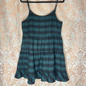 Medium Forest Green Plaid Babydoll Dress